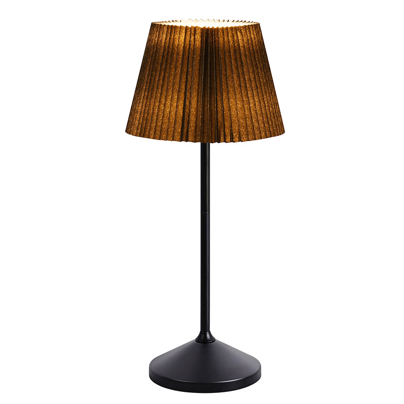 Svart Led skrivbordslampa med tygskärm