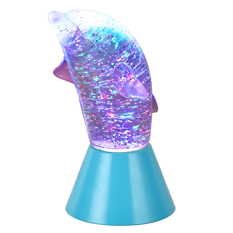 Dolphin Kid Gift Glitter RGB Nattljus