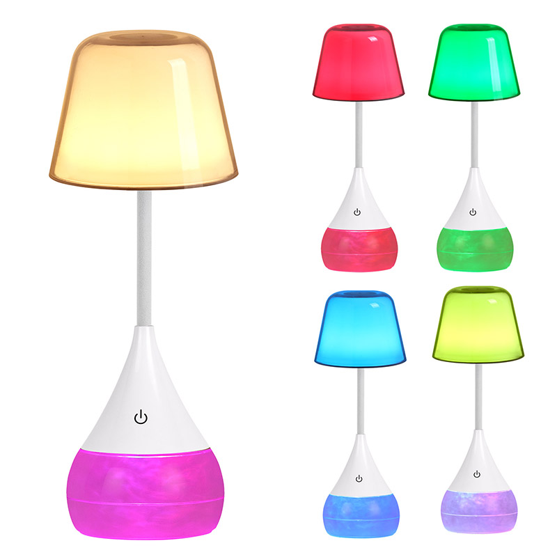 Elegans och innovation LED -skrivbordslampa med RGB -form
