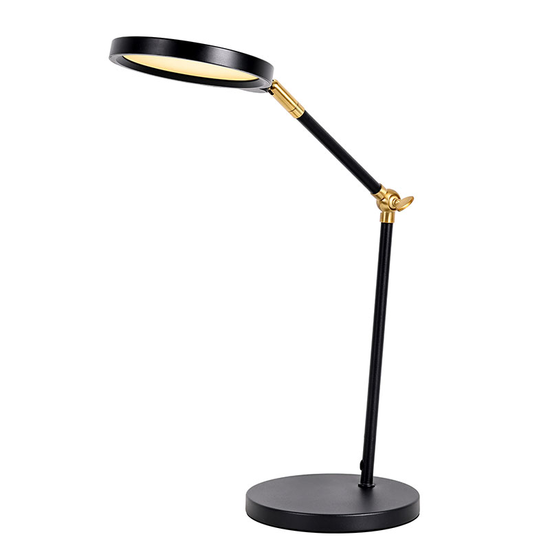 Guld LED -skrivbordslampa med lång arm