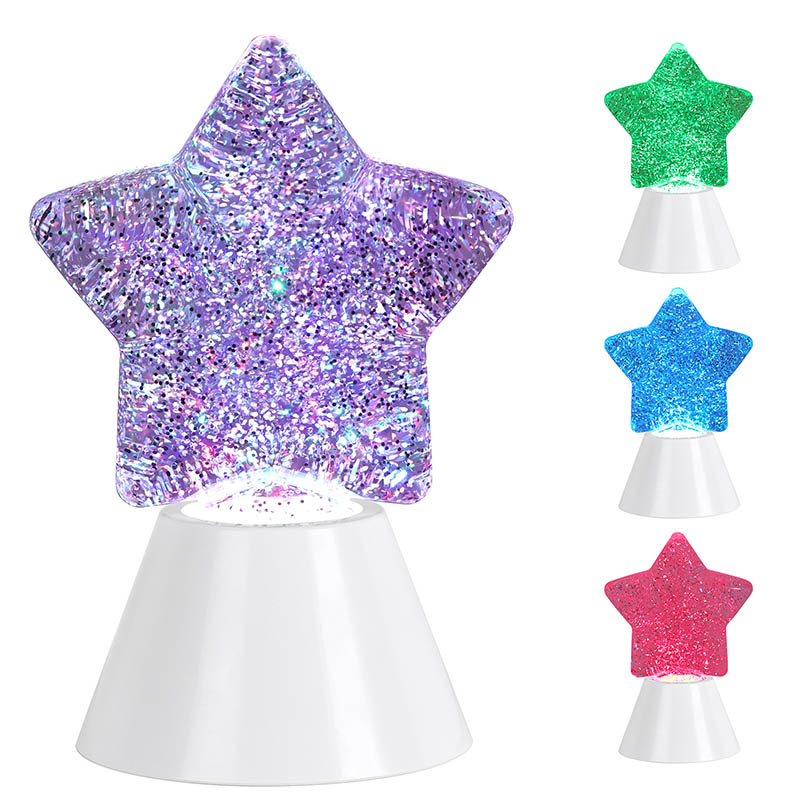 Barn glitter flytande nattljus med vit bas