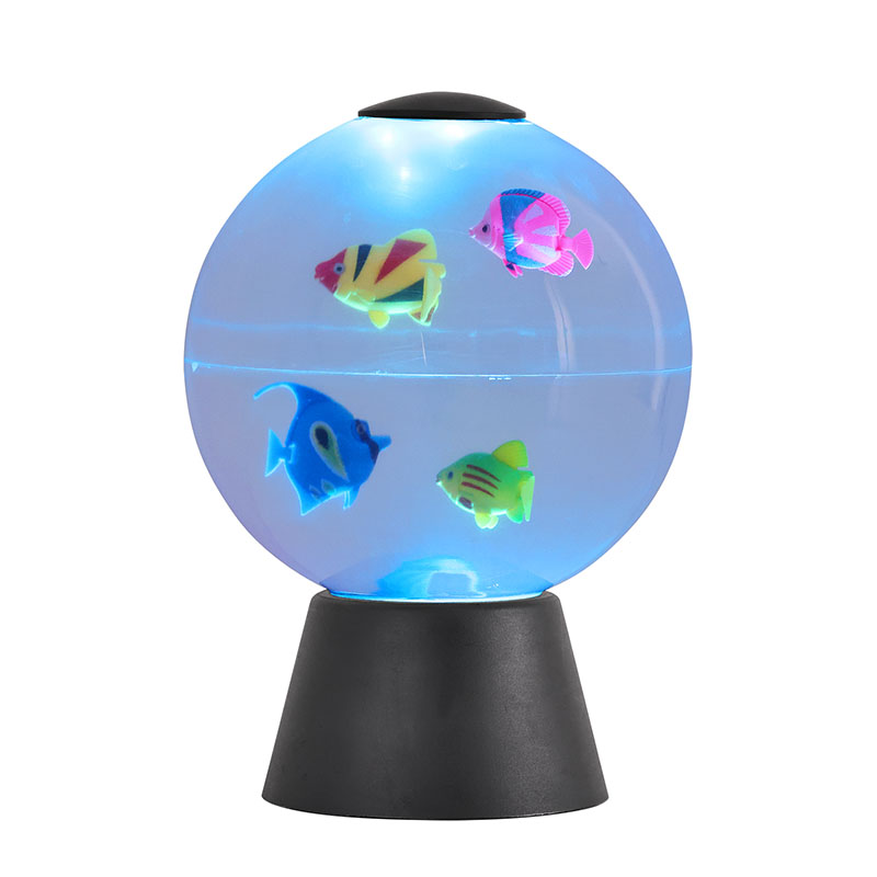 LED-animerad Fish Globe-lampa