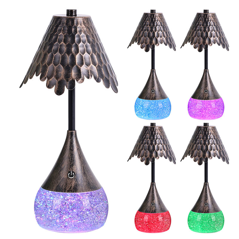 Retor Shade LED Desk Lamp med RGB Glitter Base