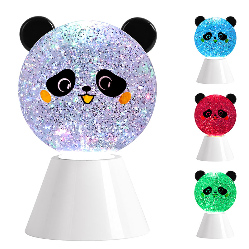 RGB Panda Nattlampa med Glitter Liquid